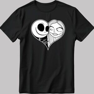 Jack Skellington Girlfriend Disney Cartoon Fan Gift Graphic Halloween T-shirt159